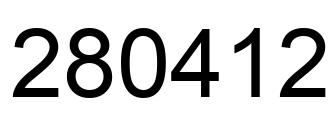Number 280412 black image