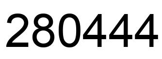 Number 280444 black image