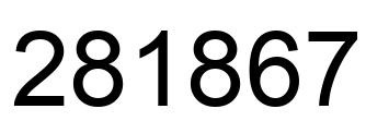 Number 281867 black image