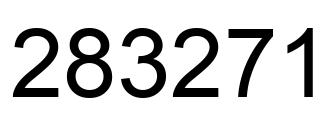 Number 283271 black image