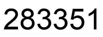 Number 283351 black image