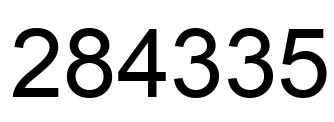Number 284335 black image