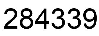 Number 284339 black image