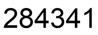 Number 284341 black image