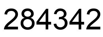 Number 284342 black image