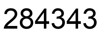 Number 284343 black image