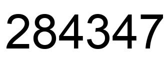 Number 284347 black image