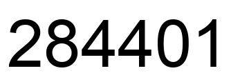 Number 284401 black image