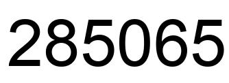 Number 285065 black image