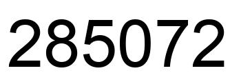 Number 285072 black image