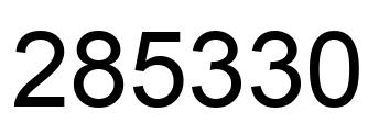 Number 285330 black image