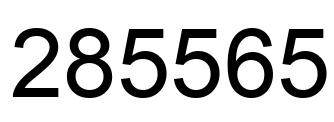 Number 285565 black image