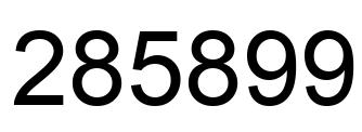 Número 285899 imagen negro