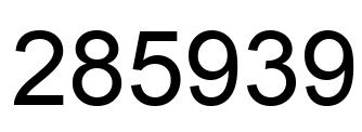 Number 285939 black image