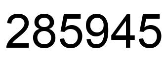 Number 285945 black image
