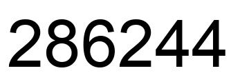 Number 286244 black image