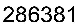 Number 286381 black image