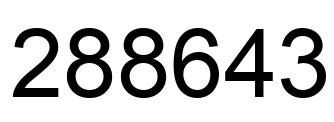 Number 288643 black image