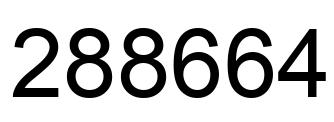 Number 288664 black image