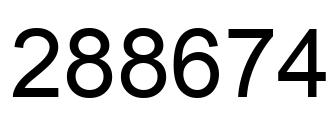 Number 288674 black image