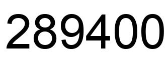 Number 289400 black image