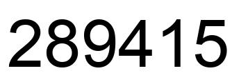 Number 289415 black image