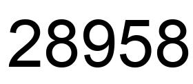 Number 28958 black image
