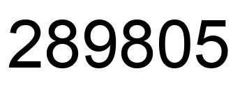 Number 289805 black image