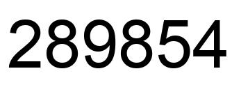 Número 289854 imagen negro
