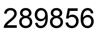 Número 289856 imagen negro