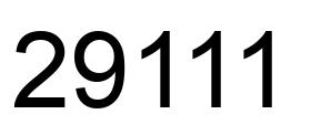 Number 29111 black image