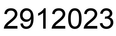 Number 2912023 black image