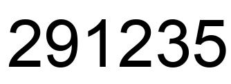 Number 291235 black image