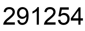 Number 291254 black image