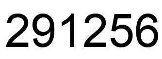Number 291256 black image