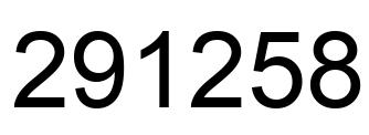 Number 291258 black image
