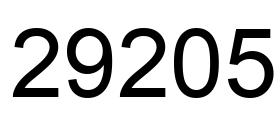 Number 29205 black image