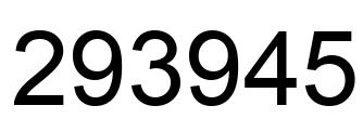 Number 293945 black image