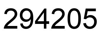 Number 294205 black image