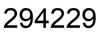 Number 294229 black image