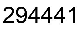 Number 294441 black image