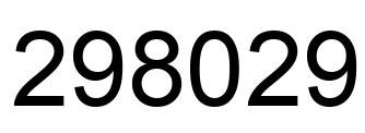 Number 298029 black image