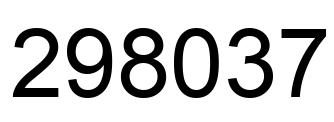 Number 298037 black image