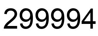 Number 299994 black image