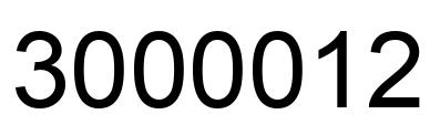 Number 3000012 black image
