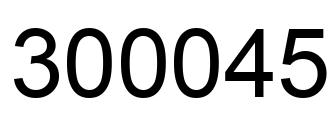 Number 300045 black image