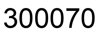 Number 300070 black image