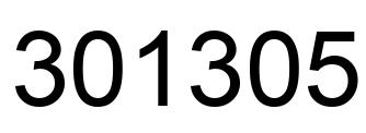 Number 301305 black image