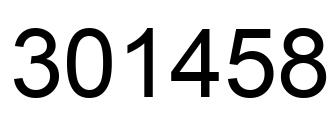 Number 301458 black image