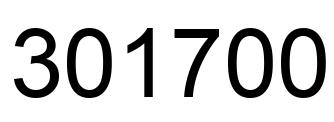 Number 301700 black image